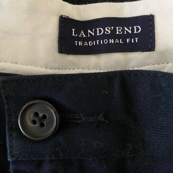 NWT Land's End Black Pleated Traditional Fit Wrinkle Resistant No Iron Pants - Picture 7 of 8